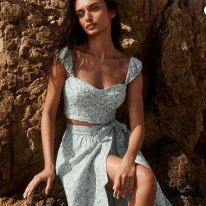 Reformation - Clyde Linen Two Piece - Agave - Size 6